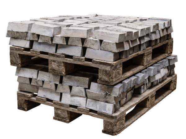 1000 kg Ballast Bleibarren (10 kg) auf Palette