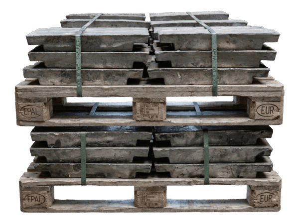 1000 kg Ballast-Bleibarren (20 kg) auf Palette